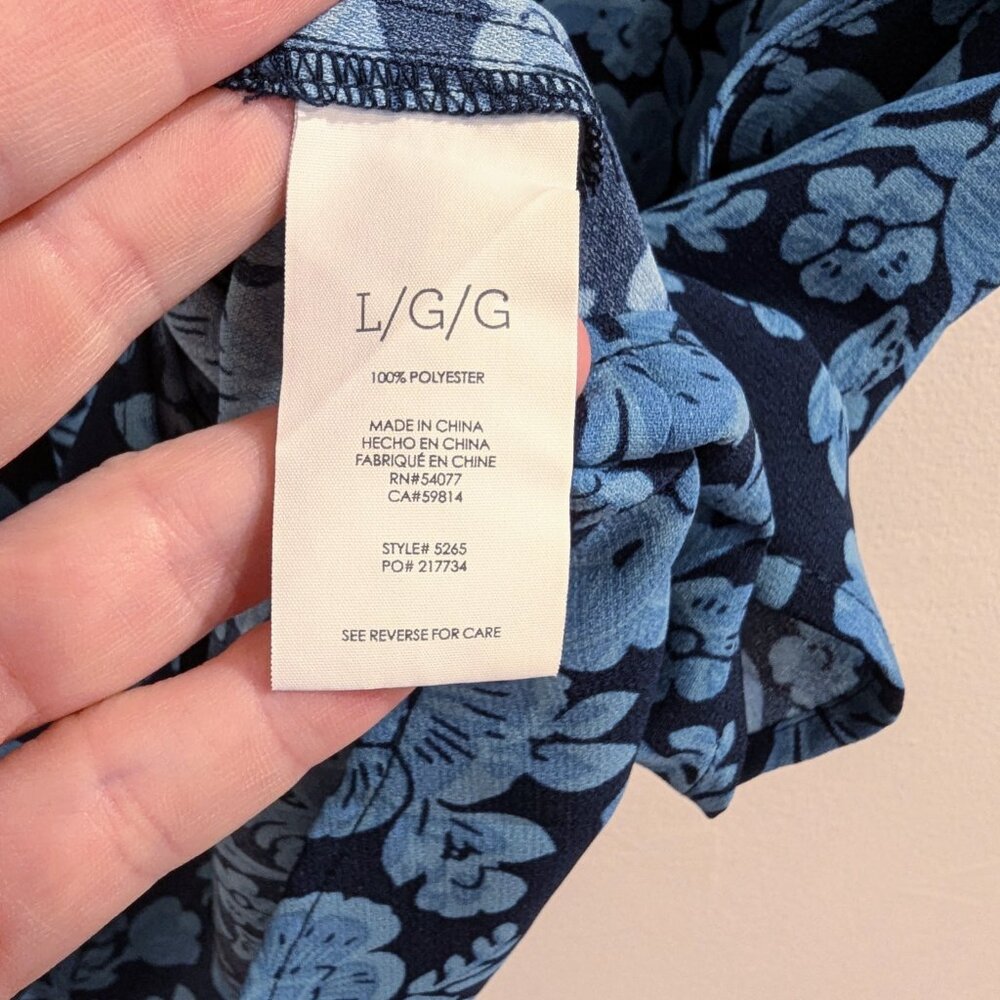 Cabi Blue Java Dress L Drawstring Stretch Waist P… - image 6